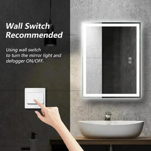 20 x 28 inch Center Glow LED bathroom mirror with illuminated border