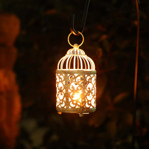 6-pack small metal candle lanterns by JHY DESIGN, ornate lattice metalwork with hanging loop