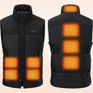 LITEGUEST 8-Zone Heated Vest, black; front/back heating zones, dual control, adjustable fit by SmartTherm OutdoorLiteGear