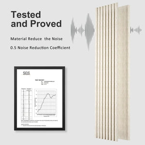 HAUSVITA acoustical 100% polyester wall panel, beige, 48x24x0.7 for soundproofing