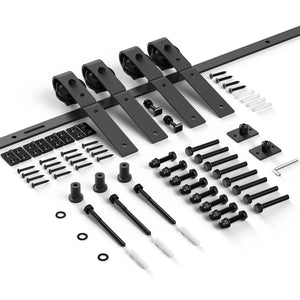 HAUSVITA bi-fold sliding barn door hardware track kit with rollers and mounting hardware, no door included