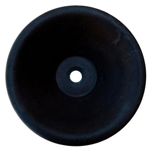 Villohome black andesite natural stone round bathroom sink, vessel style, honed-matte finish