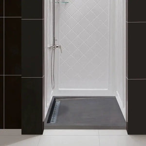 Shower base, black Andesite rectangular, Villohome, 32x48 in, 3 in high
