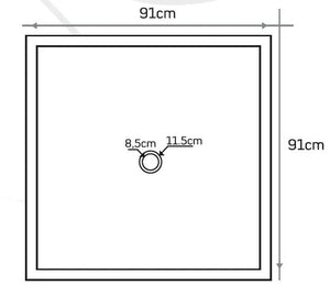 Black Andesite square shower base by Villohome, hand-carved solid andesite, 36x36x3 inches
