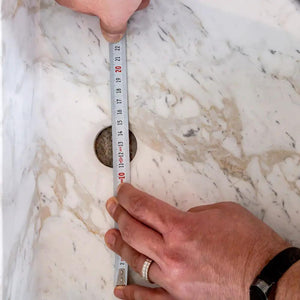 Villohome European Sugar Marble farmhouse sink, rectangular semi-polished, 18 in L x 12.5 in W x 5 in H.