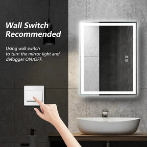 HAUSVITA Deluxe Center Glow LED bathroom mirror with edge lighting, wall-mounted in a modern bathroom
