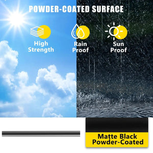 Durable hollow deck balusters with screws by HAUSVITA, matte black powder-coated finish