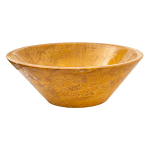 Villohome Golden Sienna Travertine V-Shape above-vanity polished bathroom sink