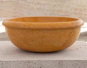 Golden Sienna travertine bathroom vanity vessel sink by Villohome