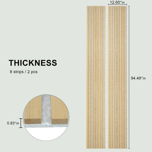 Hausvita Acoustic Solid Wood Slat Wall Panels in natural wood finish, 2 panels per box