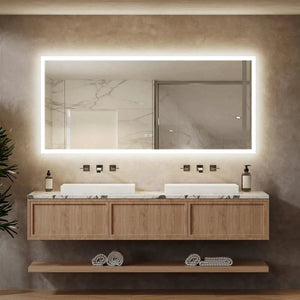 Hausvita Deluxe Edge Glow LED bathroom mirror, wall-mounted with edge-lit frame