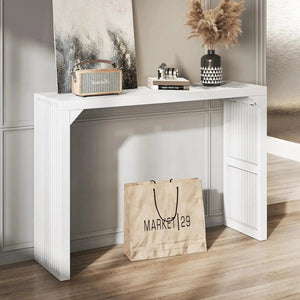 Hausvita HiKingQueens 35-inch white wood dining bench for indoor entryways and living spaces