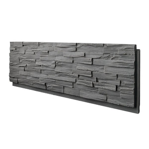 Hausvita faux stone wall siding panel, gray PU stone veneer exterior, 46.46 in x 13 in wall panel