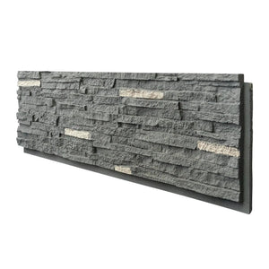 Hausvita faux stone wall siding panel, grey PU stone veneer exterior, 46.46 x 13 inches