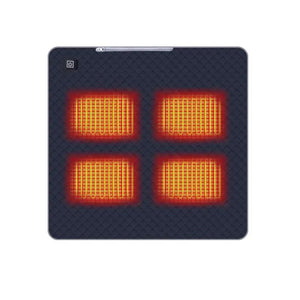 LITEGUEST heated seat cushion, dark navy quilted USB-powered portable chair pad with four heating zones.