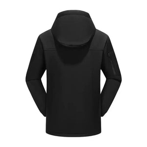LITEGUEST 10-Zone Softshell Heated Jacket, black hooded USB-powered jacket
