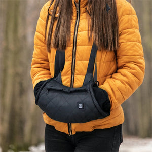 LITEGUEST USB Heated Hand Muff by SmartTherm OutdoorLiteGear Inc., black quilted hand warmer