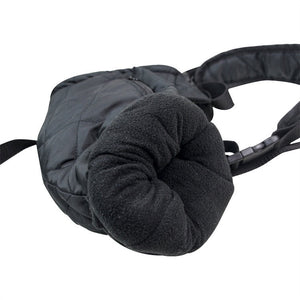 LITEGUEST USB Heated Hand Muff, black quilted outer with plush fleece interior.