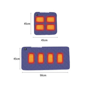 LITEGUEST heated seat cushion by SmartTherm OutdoorLiteGear; USB-powered purple cushion pair in 45×45 cm and 90×45 cm.