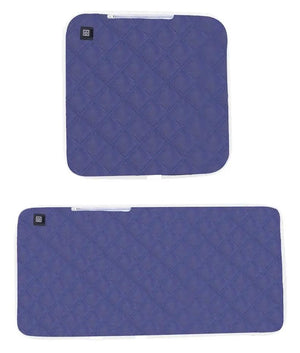 LITEGUEST heated seat cushion by SmartTherm OutdoorLiteGear Inc., two purple quilted USB-powered cushions