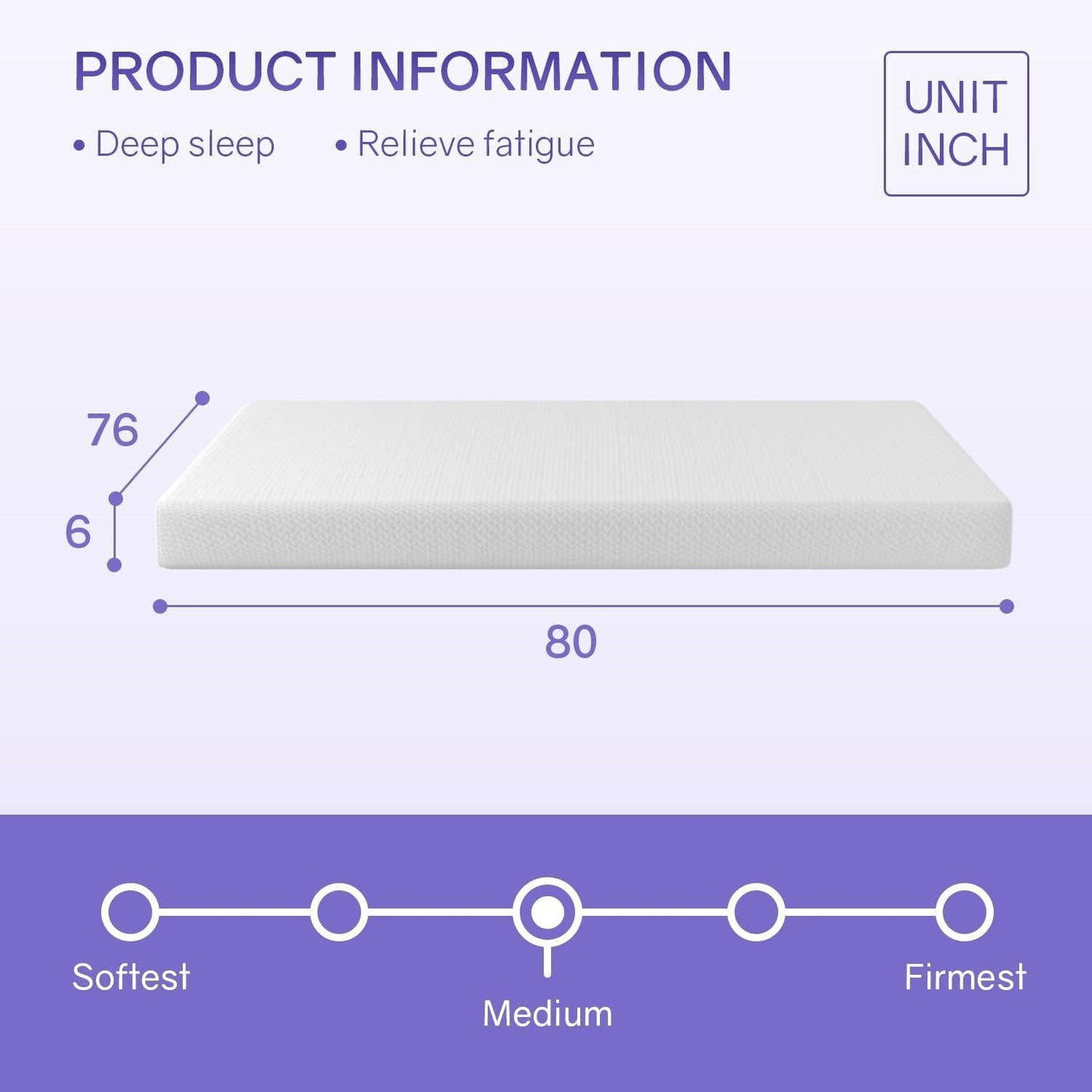 King size 6-inch Thick Medium Firm Cool Gel Memory Foam Mattress