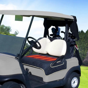 LITEGUEST USB heated golf cart seat cushion with a quilted navy cover by SmartTherm OutdoorLiteGear Inc.