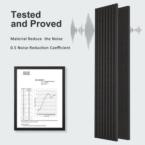 HAUSVITA MDF acoustic slat wood wall panels in dark charcoal finish