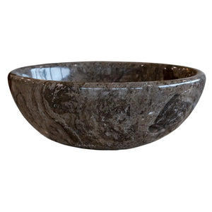 Narcist Brown natural stone marble vessel sink, high-gloss finish, Villohome