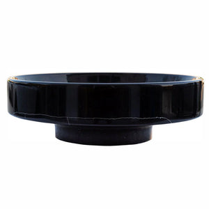 Toros Black Marble Above Vanity Sink basin by Villohome, pedestal base