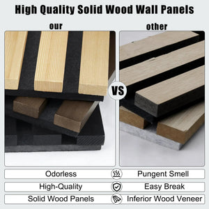 HAUSVITA Luxury Walnut Acoustic Solid Wood Wall Panels - two-panel box with natural walnut finish