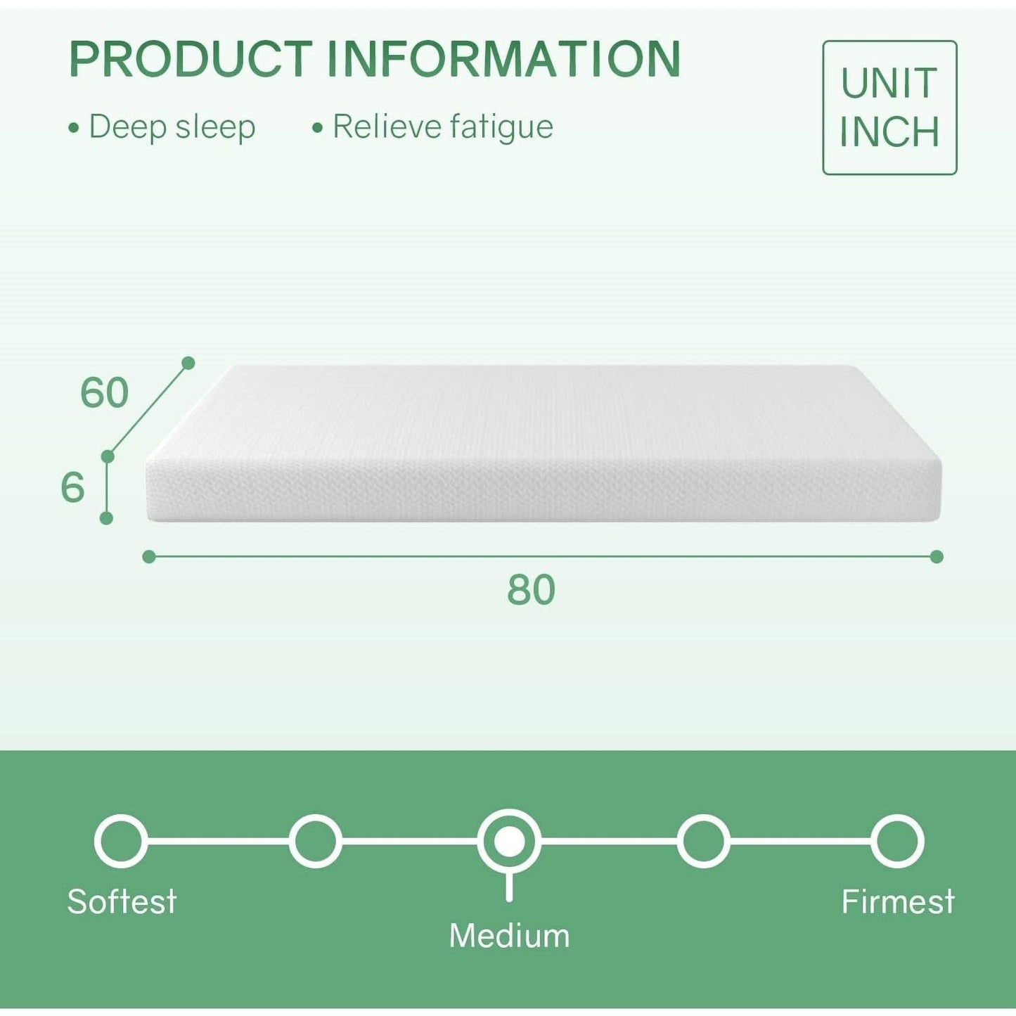 Queen size 6-inch Thick Medium Firm Cool Gel Memory Foam Mattress