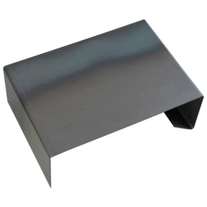 Rectangular metal coffee table with storage in raw steel finish by Villohome