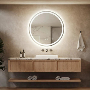 HAUSVITA round LED bathroom vanity mirror with dimmable lights
