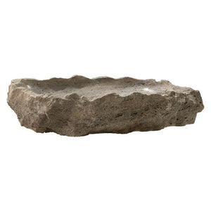 Stone sink by Villohome, silver travertine rustic natural stone, above-vanity bathroom sink, random shape