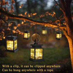 Set of 6 JHY DESIGN solar lantern lights for landscape pathway lighting, battery-operated with a retro design.