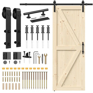 HAUSVITA solid pine barn door with black track kit