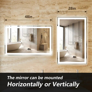 HAUSVITA Standard Center Glow LED bathroom mirror; two mirrors shown horizontally or vertically with backlit frame.