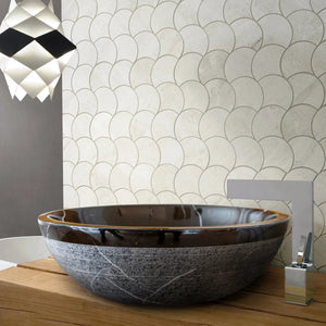Natural Stone Toros Black Marble bathroom sink, above-counter, rustic exterior, 16in diameter x 6in height