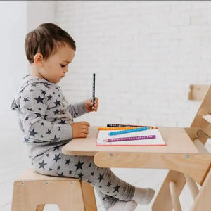 Art Addition to the Triangle Ladder by Goodevas, wooden ladder accessory for baby activity toys.