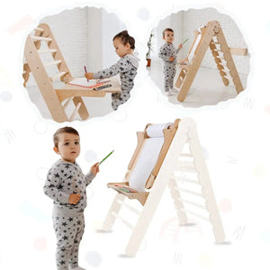 Art Addition to the Triangle Ladder by Goodevas; wooden baby activity toy with drawing desk and paper roll
