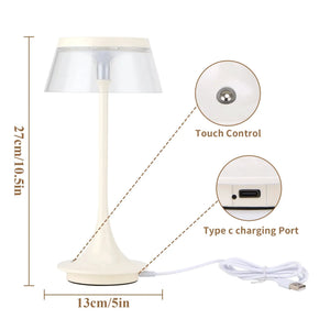 Nightstand lamp by JHY DESIGN, battery-operated with 3-color dimmable light; cream finish, USB-C cable included