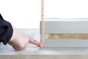 Troia Light Travertine vein-cut double stone sink for above-vanity bathroom