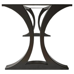 Table legs - modern matte black metal base with twin curved legs and central brace