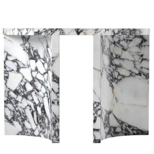 Calacatta Viola Marble Console Table by Villohome with arched legs, polished finish