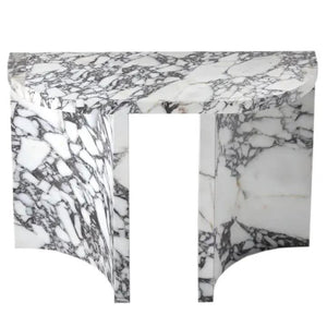 Calacatta Viola marble console table with arched legs, polished finish by Villohome