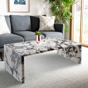 Calacatta Viola marble coffee table by Villohome, polished finish, 20W x 36L x 12H in.