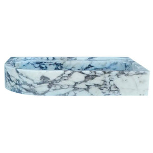 Calacatt a Viola marble wall-mount corner sink by Villohome, rectangular, 24 in long, 16 in wide, 4 in tall
