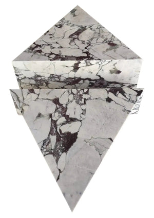 Calacatta Viola marble triangular coffee tables, polished finish, set of 2
