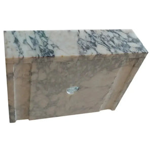 Villohome Calacatta Viola marble rectangular wall-mount bathroom sink with chrome drain, 14x18x5 inches