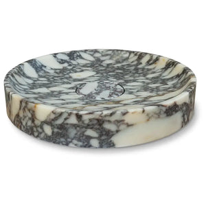 Calacatta Viola Marble round above-counter bathroom sink by Villohome, polished natural stone, 15.5" diameter x 4.5" high